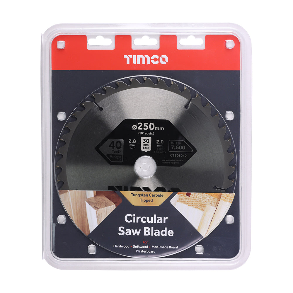TIMCO Circular Saw Blade Combination Medium - 250 x 30 x 40T - Image