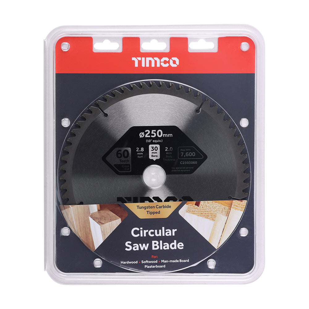 TIMCO Circular Saw Blade Trimming/Crosscut Medium/Fine - 250 x 30 x 60T - Image