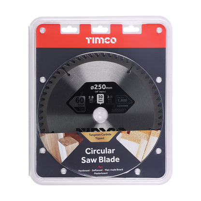 TIMCO Circular Saw Blade Trimming/Crosscut Medium/Fine - 250 x 30 x 60T - Image
