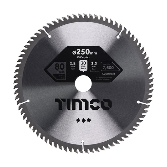 TIMCO Circular Saw Blade Fine Trim/Finishing Extra Fine - 250 x 30 x 80T - Image
