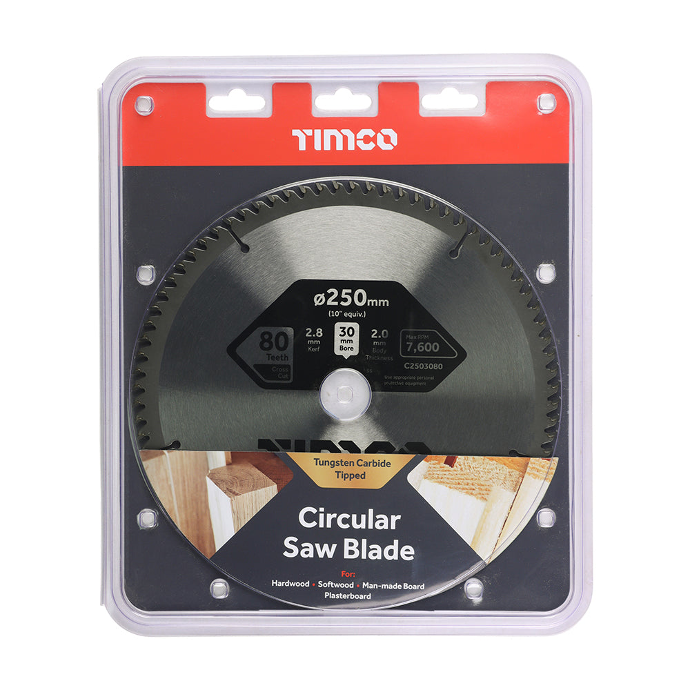 TIMCO Circular Saw Blade Fine Trim/Finishing Extra Fine - 250 x 30 x 80T - Image