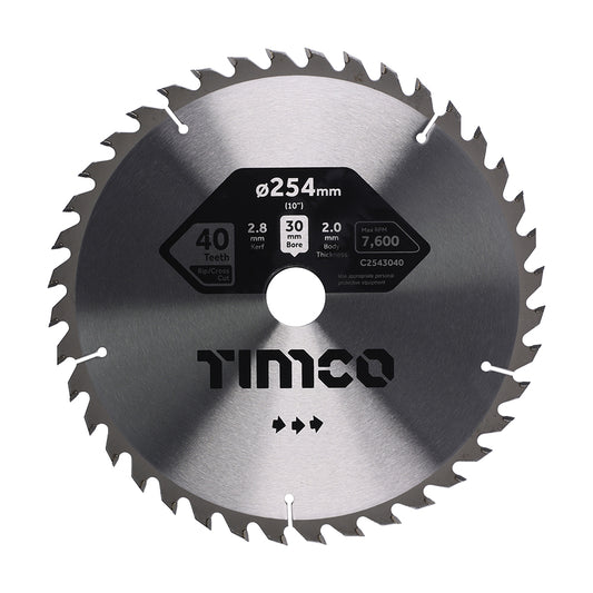 TIMCO Circular Saw Blade Combination Medium - 254 x 30 x 40T - Image