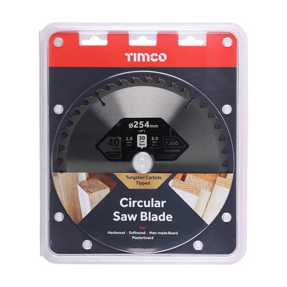 TIMCO Circular Saw Blade Combination Medium - 254 x 30 x 40T - Image
