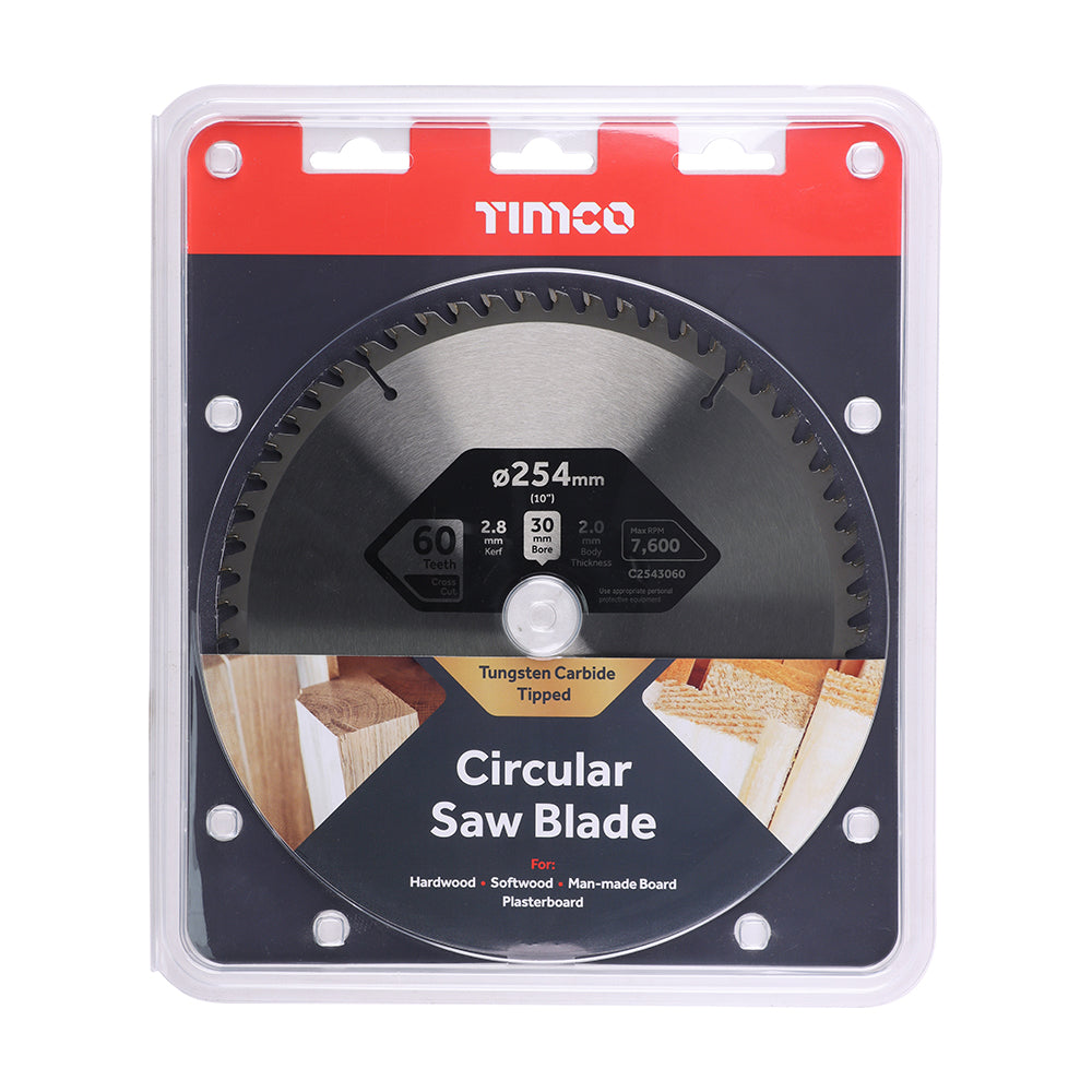 TIMCO Circular Saw Blade Trimming/Crosscut Medium/Fine - 254 x 30 x 60T - Image