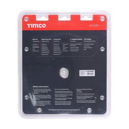 TIMCO Circular Saw Blade Trimming/Crosscut Medium/Fine - 254 x 30 x 60T - Image