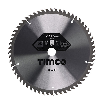 TIMCO Circular Saw Blade Trimming/Crosscut Medium/Fine - 315 x 30 x 60T - Image