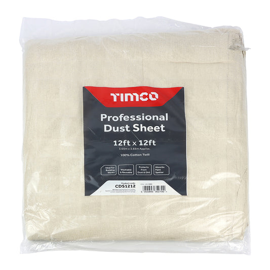 TIMCO Cotton Twill Dust Sheet - 12ft x 12ft - Image