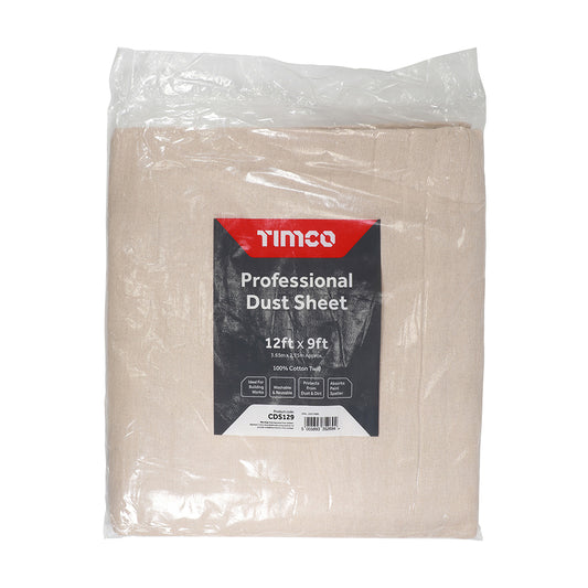 TIMCO Cotton Twill Dust Sheet - 12ft x 9ft - Image