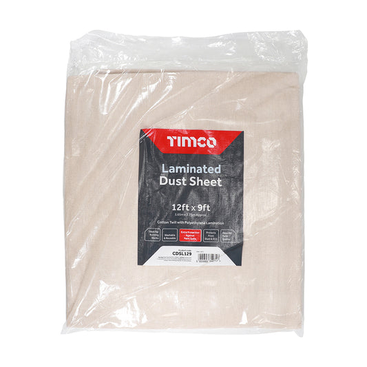 TIMCO Laminated Cotton Twill Dust Sheet - 12ft x 9ft - Image