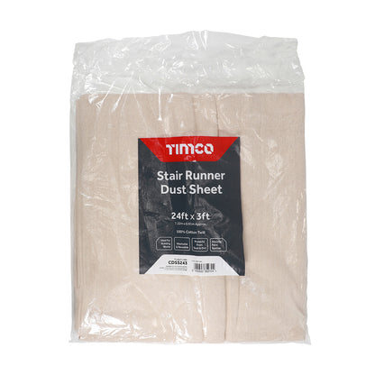 TIMCO Cotton Twill Stair Runner Dust Sheet  - 24ft x 3ft - Image