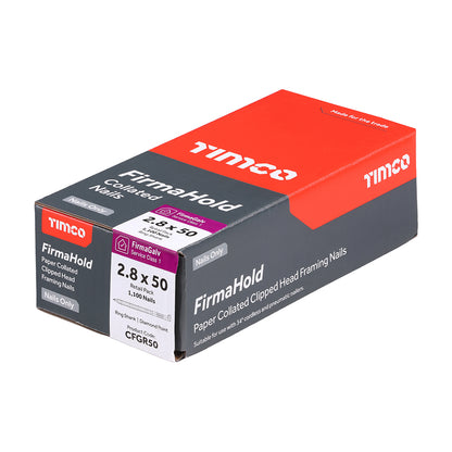 TIMCO FirmaHold Collated Clipped Head Ring Shank Firmagalv Nails - 2.8 x 50 - Image