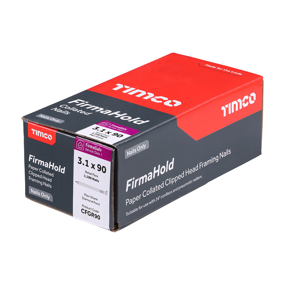 TIMCO FirmaHold Collated Clipped Head Plain Shank Firmagalv Nails - 3.1 x 90 - Image