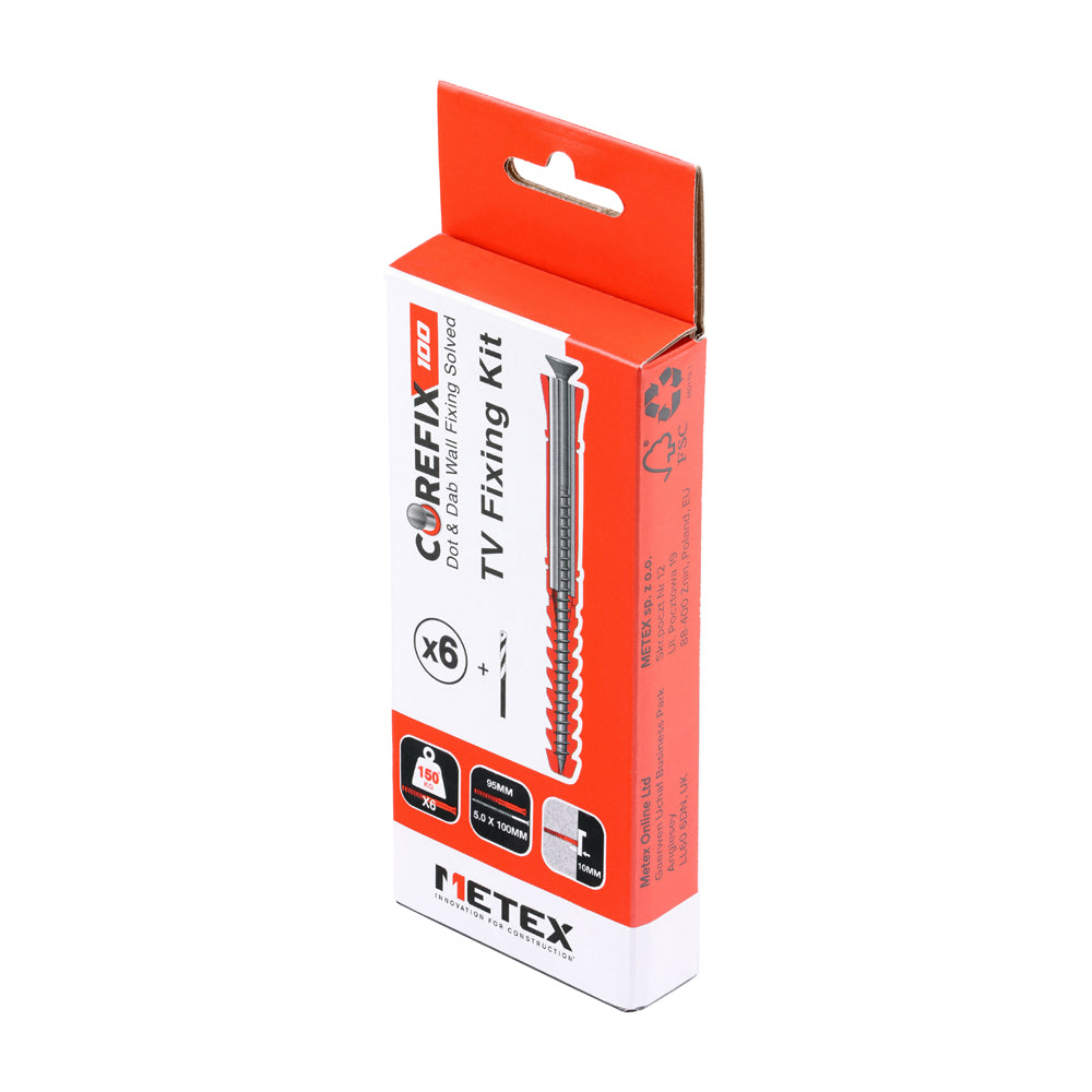 TIMCO Corefix TV & Radiator Dot & Dab Wall Fixing - 5.0 x 100 - Image