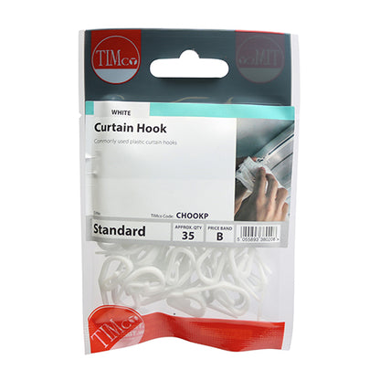 TIMCO Plastic Curtain Hooks White -   - Image