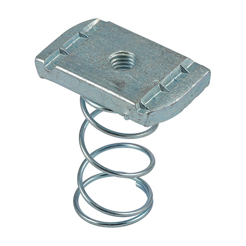 TIMCO Channel Nuts Long Spring Silver - M6 - Image