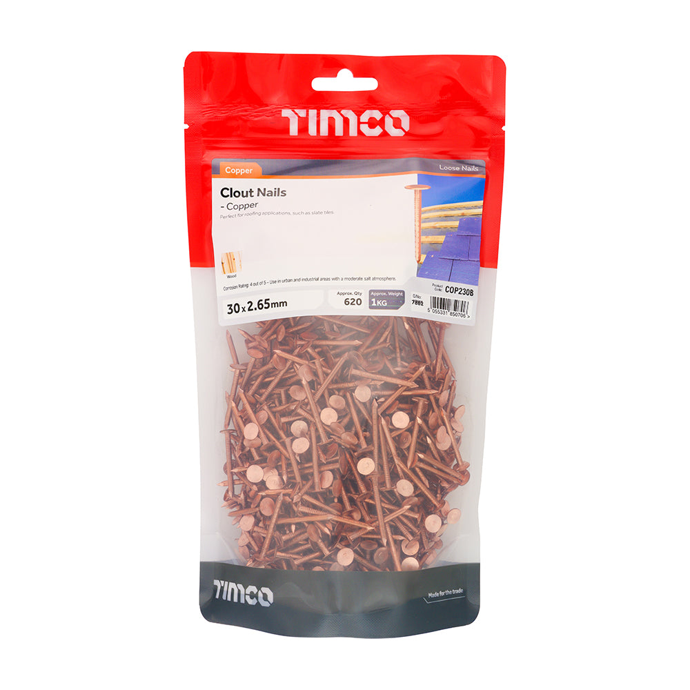 TIMCO Clout Nails Copper - 30 x 2.65 - Image