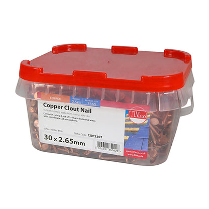 TIMCO Clout Nails Copper - 30 x 2.65 - Image