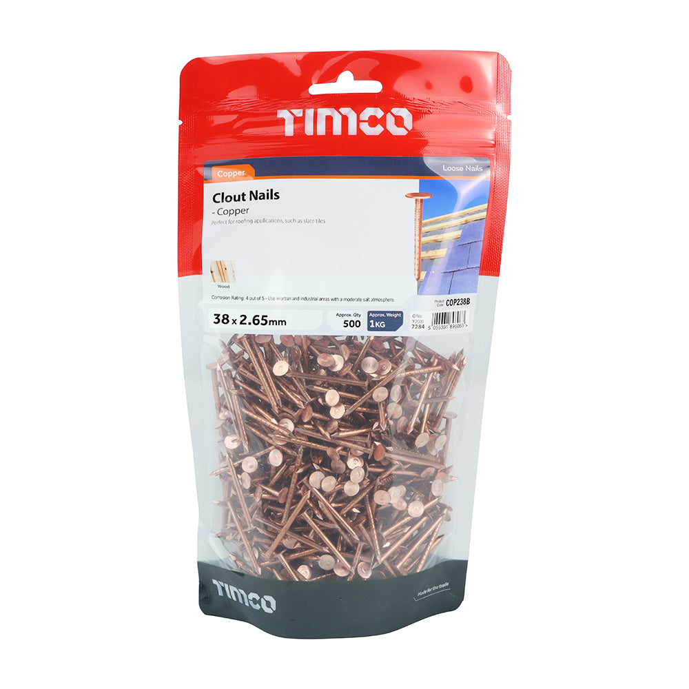 TIMCO Clout Nails Copper - 38 x 2.65 - Image