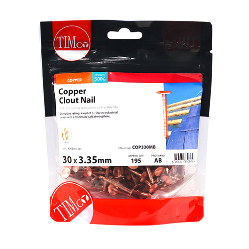 TIMCO Clout Nails Copper - 30 x 3.35 - Image
