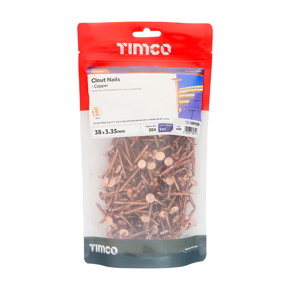 TIMCO Clout Nails Copper - 38 x 3.35 - Image