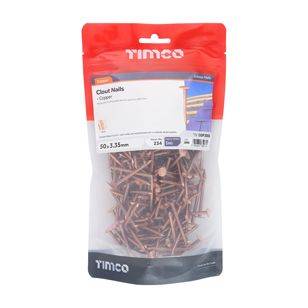 TIMCO Clout Nails Copper - 50 x 3.35 - Image