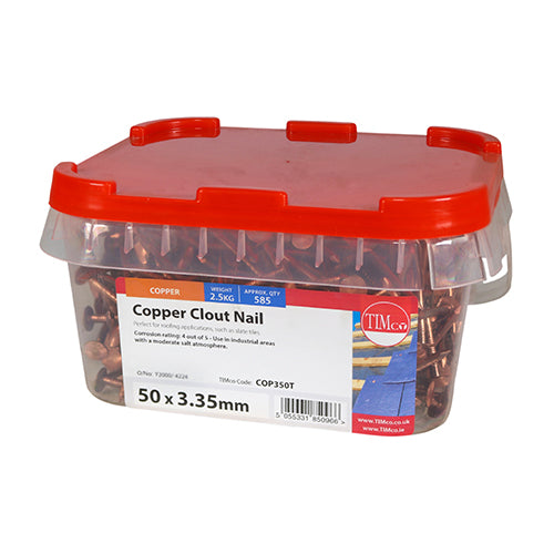 TIMCO Clout Nails Copper - 50 x 3.35 - Image