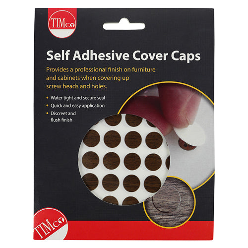 TIMCO Self-Adhesive Screw Cover Caps Mahogany - 13mm - Image