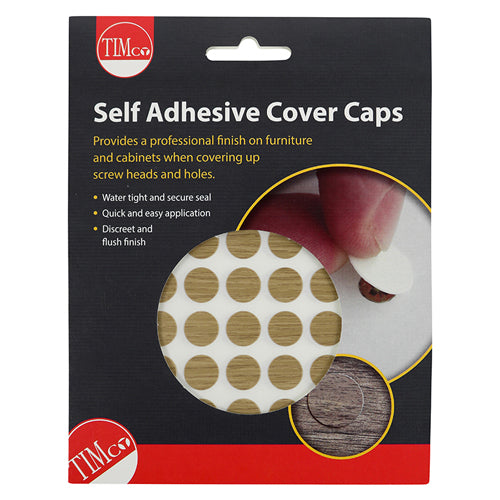 TIMCO Self-Adhesive Screw Cover Caps Odessa Oak - 13mm - Image
