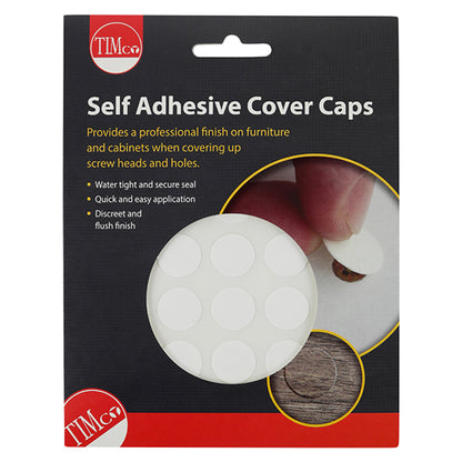 TIMCO Self-Adhesive Screw Cover Caps White Matt - 18mm - Image