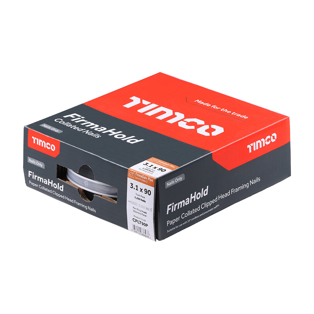 TIMCO FirmaHold Collated Clipped Head Part Ring Shank Firmagalv+ Nails - 3.1 x 90 - Image