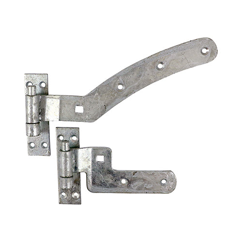 TIMCO Curved Rail Hinge Set Left Hand Hot Dipped Galvanised - 300mm - Image
