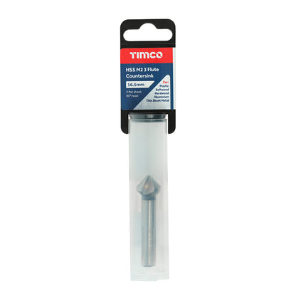 TIMCO 3 Flute Countersink M2 HSS - 16.5mm - Image