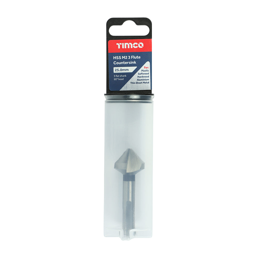 TIMCO 3 Flute Countersink M2 HSS - 25.0mm - Image