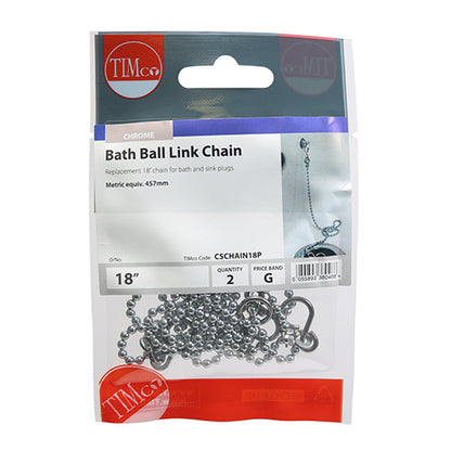 TIMCO Ball Link Chains Bath Chrome - 18" - Image