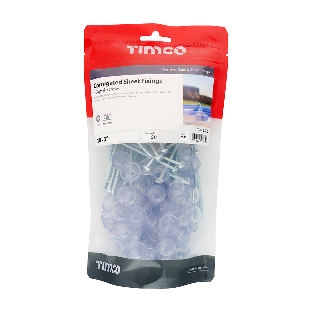 TIMCO Corrugated Sheet Fixings Clear - 10 x 3 - Image