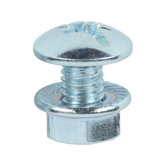 TIMCO Cable Tray Bolts & Flange Nuts Silver - M6 x 12 - Image