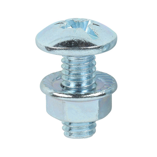 TIMCO Cable Tray Bolts & Flange Nuts Silver - M6 x 16 - Image