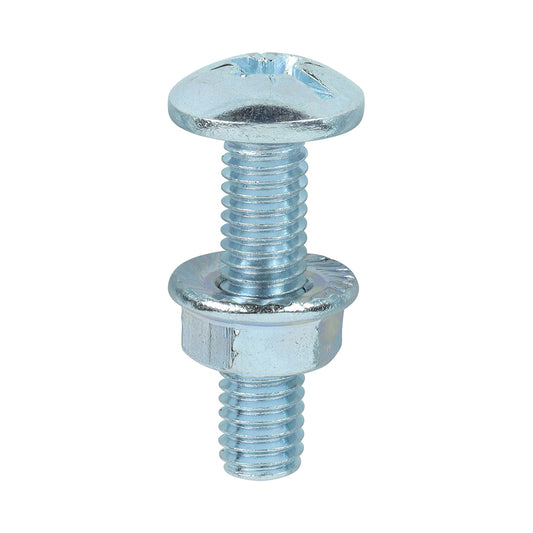 TIMCO Cable Tray Bolts & Flange Nuts Silver - M6 x 25 - Image