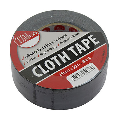 TIMCO Cloth Tape Black - 50m x 48mm - Image