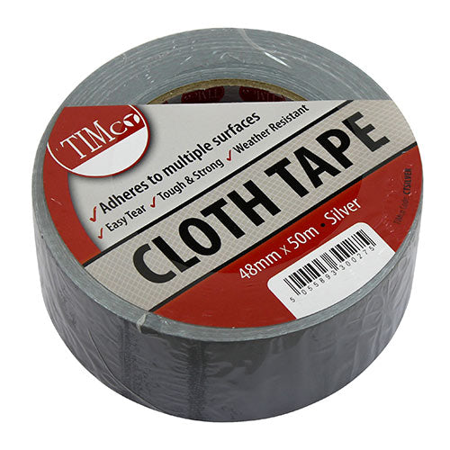 TIMCO Cloth Tape Silver - 50m x 48mm - Image