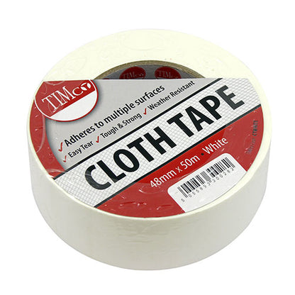 TIMCO Cloth Tape White - 50m x 48mm - Image