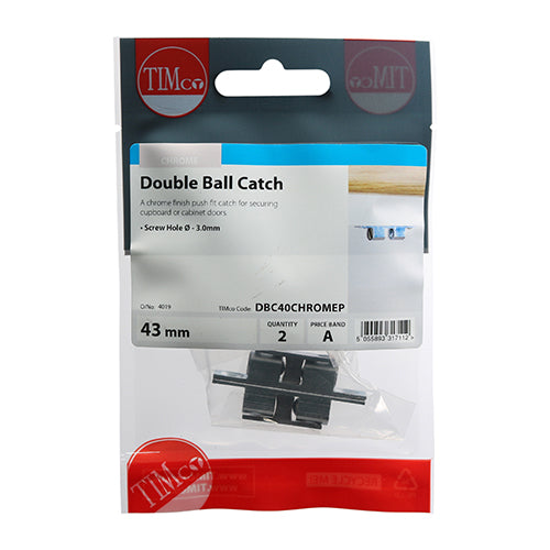 TIMCO Double Ball Catches Chrome - 43mm - Image