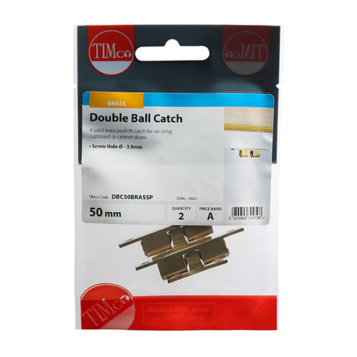 TIMCO Double Ball Catches Electro Brass - 50mm - Image