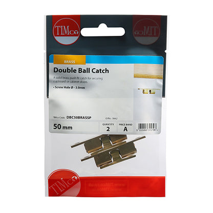 TIMCO Double Ball Catches Electro Brass - 50mm - Image
