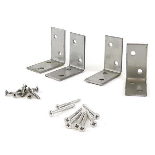 TIMCO Decking Handrail Bracket Kit Stainless Steel - 4 brackets + 16 screws - Image