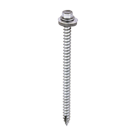 TIMCO Slash Point Sheet Metal to Timber Screws Exterior Silver with EPDM Washer - 6.3 x 100 - Image
