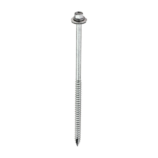 TIMCO Slash Point Sheet Metal to Timber Screws Exterior Silver with EPDM Washer - 6.3 x 150 - Image