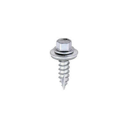 TIMCO Slash Point Sheet Metal to Timber Screws Exterior Silver with EPDM Washer - 6.3 x 25 - Image