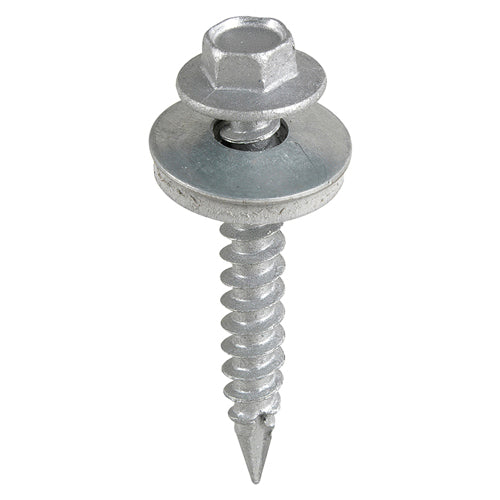 TIMCO Slash Point Sheet Metal to Timber Screws Exterior Silver with EPDM Washer - 6.3 x 32 - Image