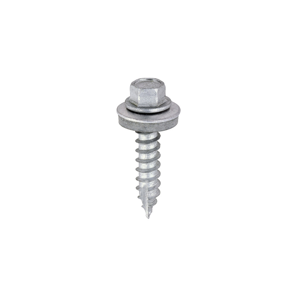 TIMCO Slash Point Sheet Metal to Timber Screws Exterior Silver with EPDM Washer - 6.3 x 32 - Image